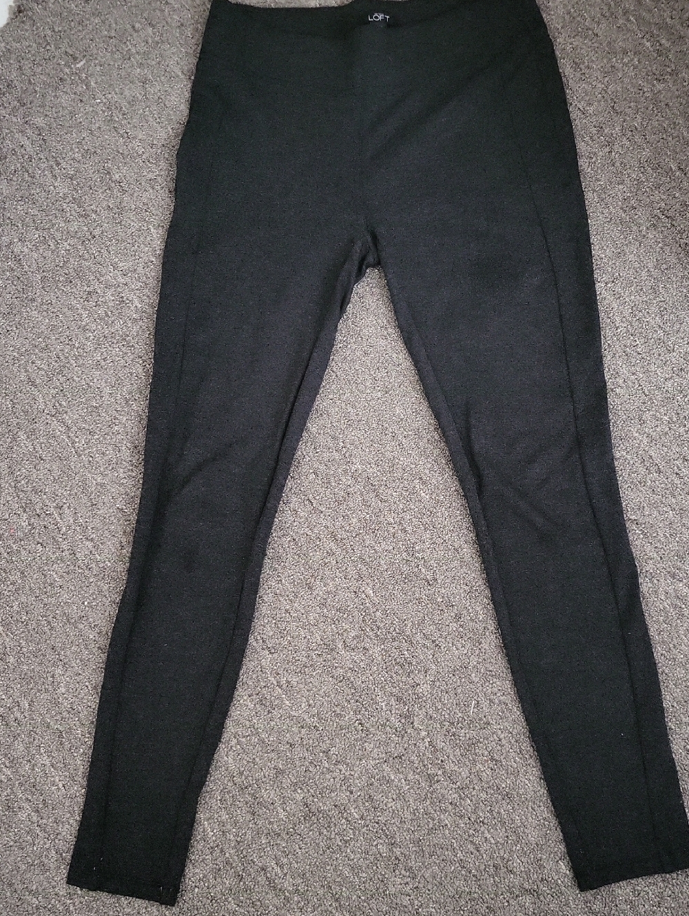 LOFT Black Ponte Slim Leg Trousers
